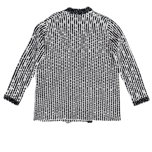 ZARA Structured Double breasted Knit Black, White Cardigan Jacket Oversized Sz S - Picture 10 of 16